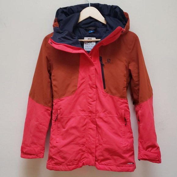 Salomon QST Pink/Brown Snow Jacket - Picture 3 of 14